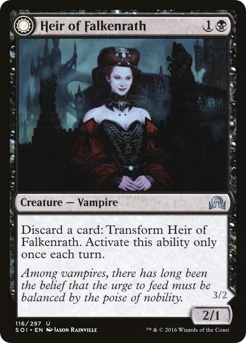Heir of Falkenrath // Heir to the Night Card Front