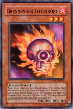 Burning Skull Head Card Front