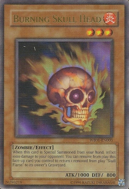 Burning Skull Head Card Front