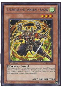 Legendary Six Samurai - Kageki Card Front
