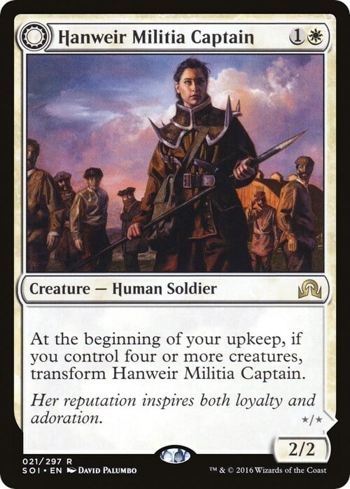 Hanweir Militia Captain // Westvale Cult Leader Card Front