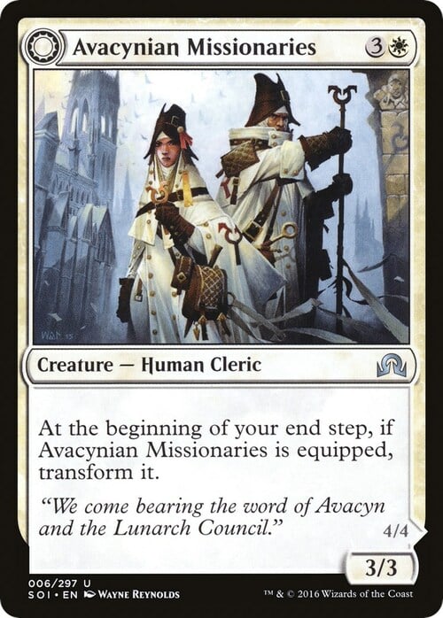 Avacynian Missionaries // Lunarch Inquisitors Card Front