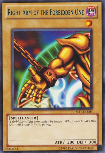 Right Arm of the Forbidden One Card Front