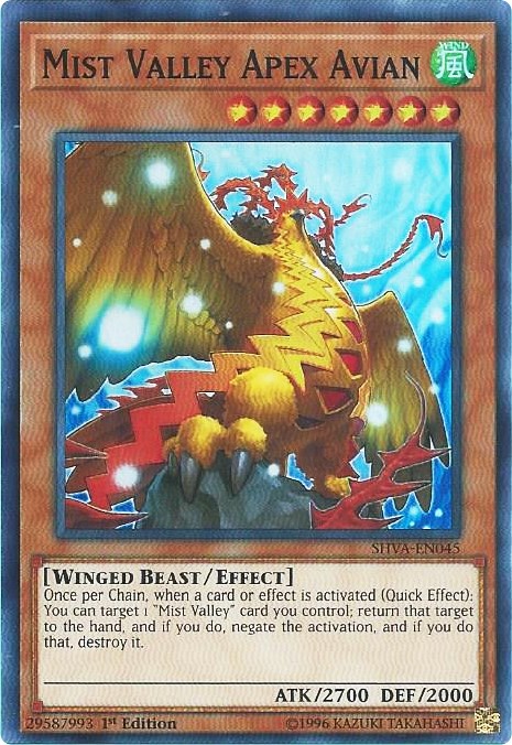 yugioh mist valley cards YuGiOh 5D's Hidden Arsenal 2 Secret Rare Apex Avian HA02-EN049 When the effect of an Spell Mist Valley Apex Avian Shadows