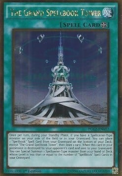 The Grand Spellbook Tower Card Front
