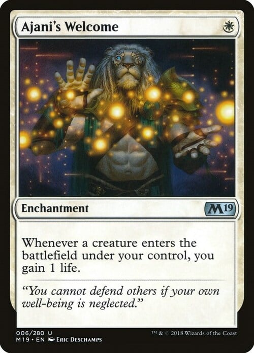 Ajani's Welcome Card Front