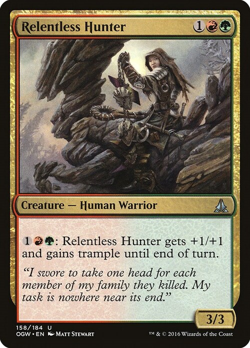 Relentless Hunter Card Front