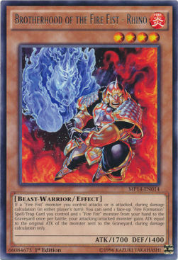 Brotherhood of the Fire Fist - Rhino Card Front