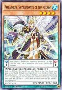 Zefrasaber, Swordmaster of the Nekroz Card Front