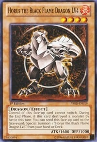 Horus the Black Flame Dragon LV4 Card Front