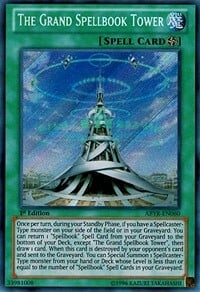 The Grand Spellbook Tower Card Front