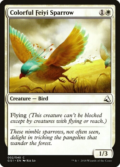 Colorful Feiyi Sparrow Card Front