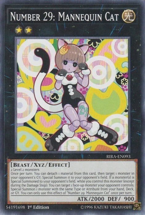 Number 29: Mannequin Cat Card Front