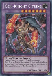Gem-Knight Citrine · Secret Rare 019sec