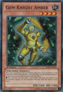 Gem-Knight Amber Card Front