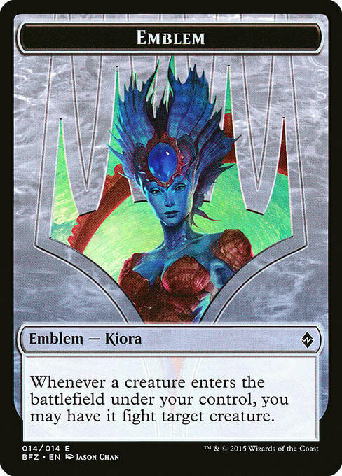 Kiora, Master of the Depths Emblem Card Front