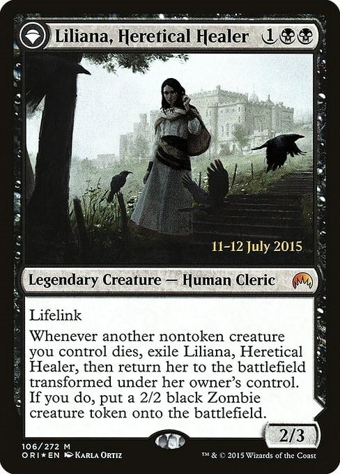 Liliana, Heretical Healer // Liliana, Defiant Necromancer Card Front