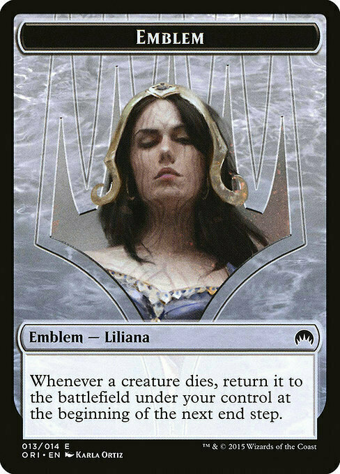 Liliana, Defiant Necromancer Emblem Card Front